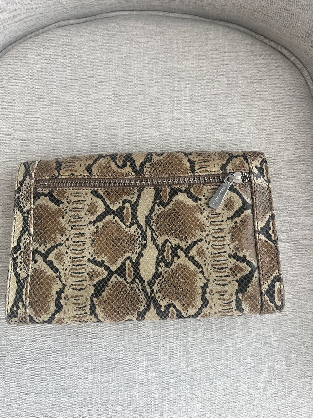 Vtg Kesslord Y2k Python Embossed Baguette Shoulder Bag - Gem